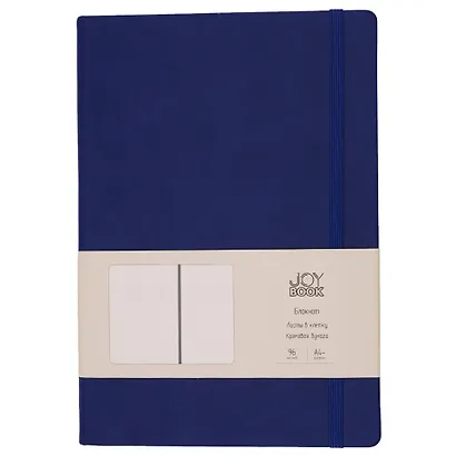 Книга для записей А4- 96л кл. "Joy Book. Спелая голубика" иск.кожа, тонир.блок, скругл.углы, ляссе, резинка - фото 3