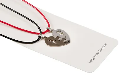 Набор парных кулонов «Половинки сердца», текстиль, металл, Lafilaf - фото 3