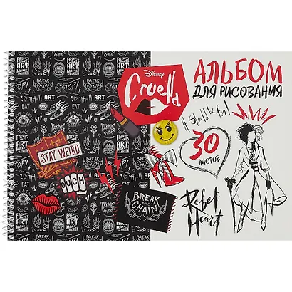 Альбом для рисования Hatber, "Круэлла (Disney)", А4, 30 листов, на спирали, в ассортименте - фото 5