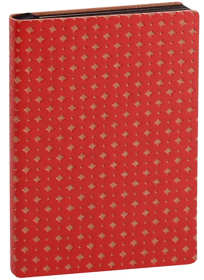 Записная книжка А6 96л "Ноутбук" красная+бежевая, кожзам, перф.обл., тонир.блок, тонир. срез, ляссе, Escalada - фото 1