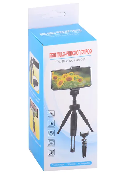 Держатель для телефона на треноге телескопический (пластик) (25*3,5 см) (коробка) - фото 2