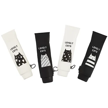 Пенал на молнии Тюбик Lovely cats (силикон) (23х7,5) (ПВХ бокс) - фото 6