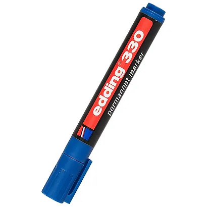 Маркер 330 перманентный, синий, 1-5мм, скошен., Edding - фото 1