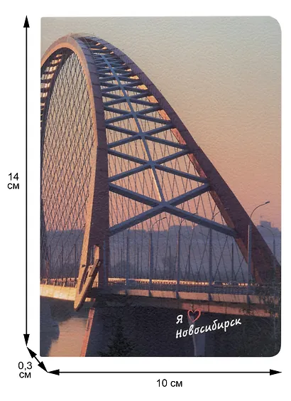 Записная книжка А6 32л кл. "Новосибирск. Бугринский мост", тонир. внутр. блок, сшивка - фото 2