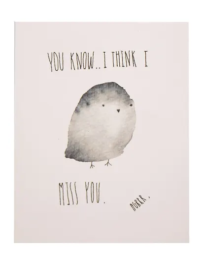 Открытка одинарная "miss you" - фото 1