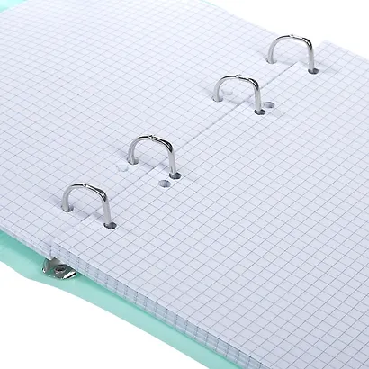 Тетрадь 120 листов, клетка, "Canvas" бирюза, на кольцах, на резинке - фото 2