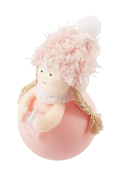 Новогоднее украшение Девочка-шарик со звездочкой (пластик, текстиль) (10см) (12-06277-NY-19) - фото 6