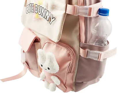 Рюкзак "Зайка" 42*27*15 см, сиренево-розовый, с игрушкой - фото 9