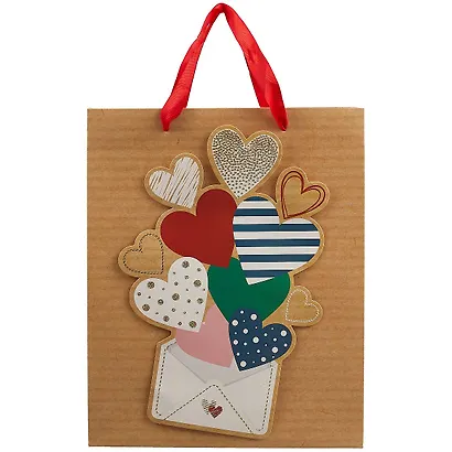 Пакет А4 32*26*12 Letter with love жен., бум.мат.ламинат, аппликация - фото 2