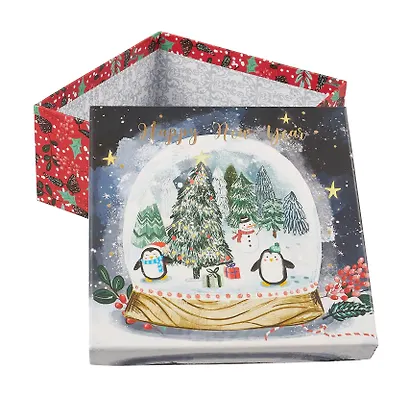 Коробка подарочная "Новогодние пингвинята" НГ, 15.5*15.5*6.5, картон - фото 5