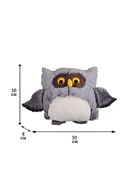 Мягкая игрушка Сова, цвет темно-серый (текстиль) (30х30) - фото 2