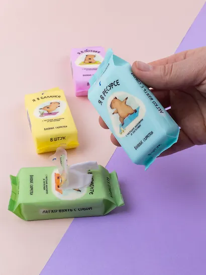 Салфетки влажные Капибара, 8 штук - фото 10