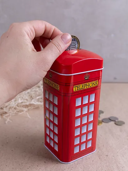 Копилка Телефонная будка (металл) (17×7) (12-09412-03797) - фото 4