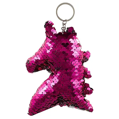 Брелок с пайетками Голова единорога (текстиль) - фото 2