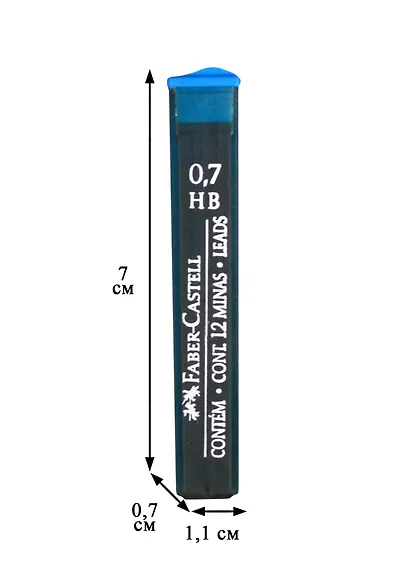 Грифели для механических карандашей Faber-Castell "Polymer", 12шт., 0,7мм, HB - фото 2