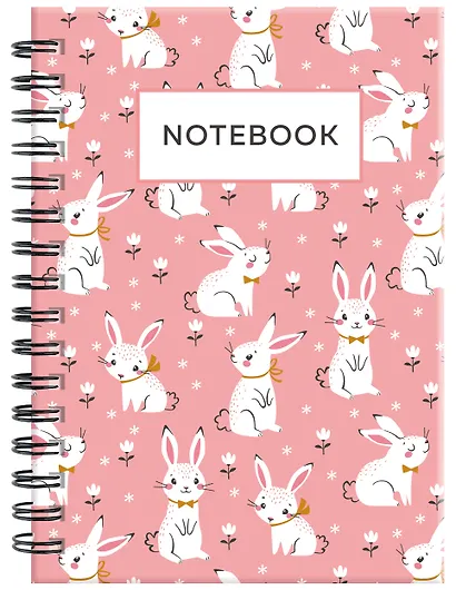 Тетрадь в твердом переплете. Розовые кролики. А5, 120 стр. - фото 2