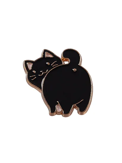 Набор металлических значков (3шт.) (Pin Joy Котик с хвостиком Значок Pin Joy Коты Инь-Ян Значок Pin Joy Клевер) (металл) - фото 6