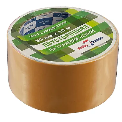 Клейкая лента двухсторонняя, на тканевой основе, 50 мм х 10 м - фото 1
