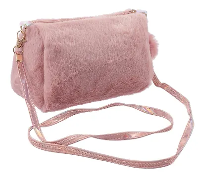 Сумочка плюшевая Котик мордочка (розовая) (11х16), Bookvalno - фото 4