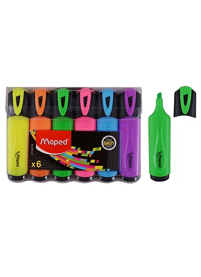 Текстовыделители Maped, Fluo Peps, 6 цветов - фото 2