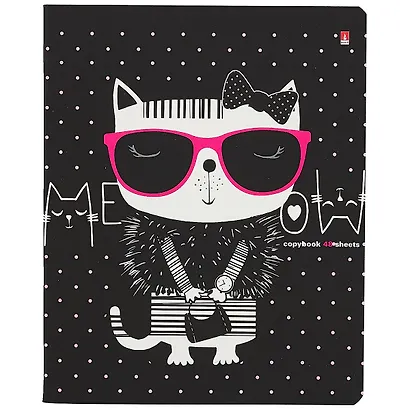 Тетрадь в клетку Альт, Ginza cats, 48 листов, в ассортименте - фото 3