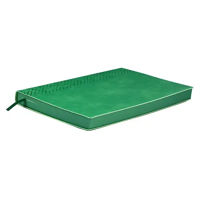 Ежедневник недат. А5 160л "Шеврет экстра" зеленый, иск.кожа, мягкий переплет, блинт.тиснение, офсет, ляссе - фото 2