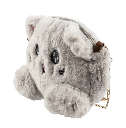 Сумочка плюшевая Котик серый (31х23), Bookvalno - фото 5