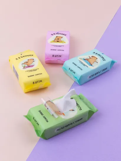 Салфетки влажные Капибара, 8 штук - фото 9