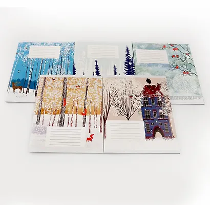 Тетрадь в клетку Listoff, "Зимний пейзаж (Универсальная плашка)", 24 листа, в ассортименте - фото 4