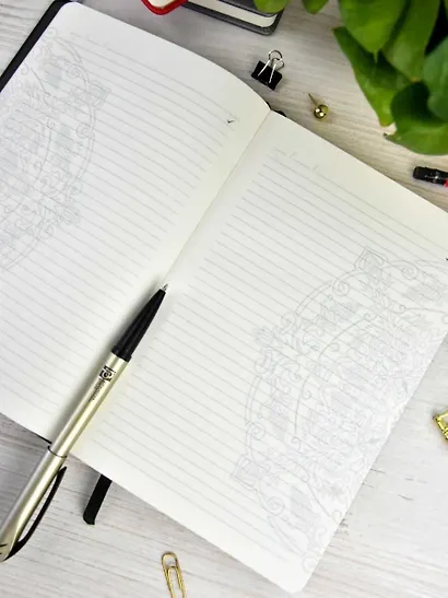 Ежедневник недат. А5 160л "Софт-тач. Арт-терапия" черный, кожзам, тв.переплет, тиснений фольгой, конгревное блинтовое тиснение, антистресс-раскраска, офсет, ляссе, подар.упаковка - фото 15