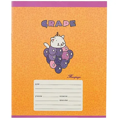 Тетрадь в клетку Listoff, "Котики гурманы", 12 листов, в ассортименте - фото 5