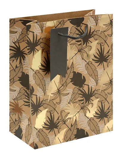 Пакет А5 23*18*10 "Листья" нейтр., крафт - фото 1