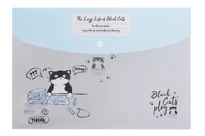 Папка-конверт А4 на кнопке "Котики", ассорти - фото 4