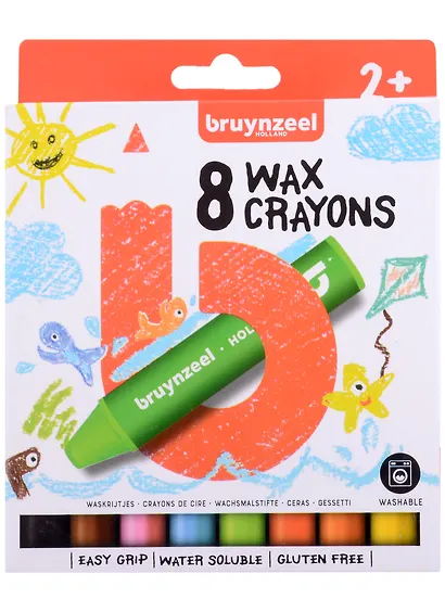 Мелки восковые 08цв "Kids" Bruynzeel - фото 1