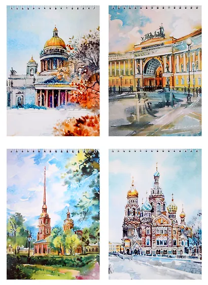 Блокнот, 50 листов, А5,  "СПб в акварелях" - фото 4