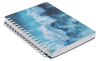Записная книжка А6 120 листов в клетку, "Ocean", брызги, на спирали - фото 2