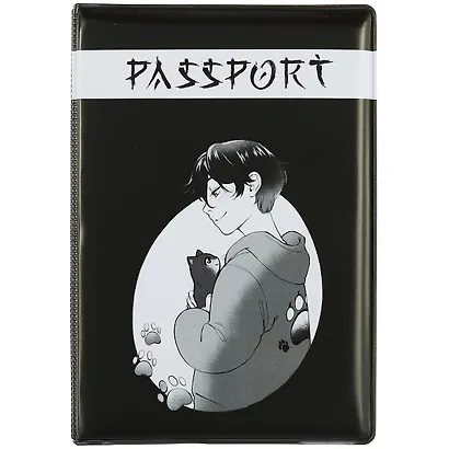 Обложка для паспорта Аниме Парень с котиком (Сёнэн) (ПВХ бокс) - фото 1