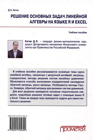 Решение основных задач линейной алгебры на языке R и Excel по дисциплинам «Математика», «Математика и анализ данных»: Учебное пособие - фото 2