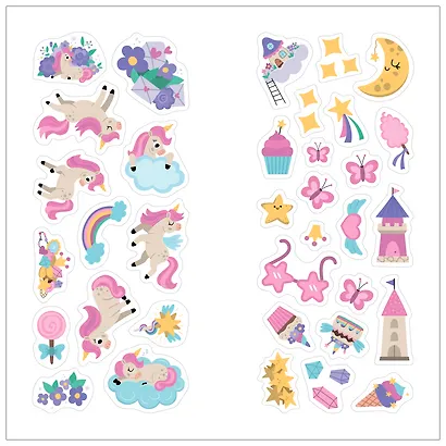 Раскраски с наклейками. Единороги - фото 3