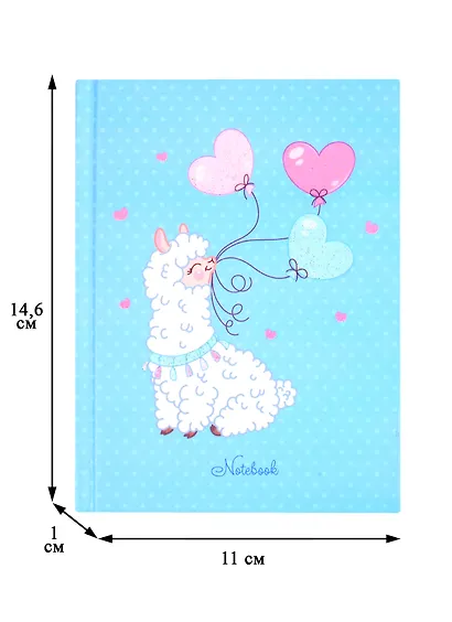 Записная книжка А6 64л кл. "Праздник ламы" 7БЦ, мат.ламинация, выб.лак., блестки «Золото» - фото 2