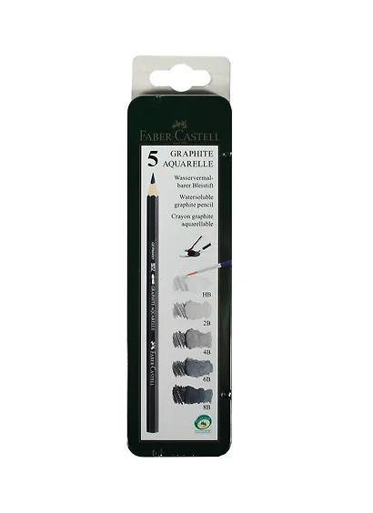 Карандаши ч/гр акварельные 5шт НВ, 2В, 4В, 6В, 8В - фото 1