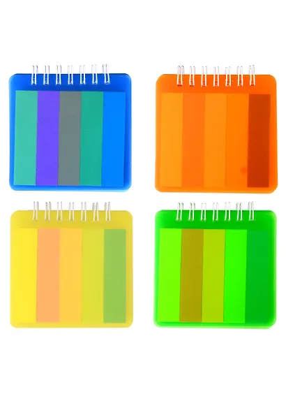 Закладки самоклеящиеся 1,5*8 см 5*20 листов, + бумага самоклеящаяся 8*8 см 25 листов, спираль - фото 1