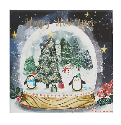 Коробка подарочная "Новогодние пингвинята" НГ, 15.5*15.5*6.5, картон - фото 6