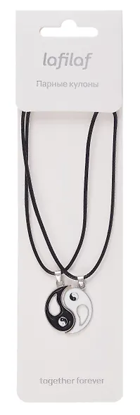 Набор парных кулонов Инь-ян (текстиль, металл), Lafilaf - фото 3