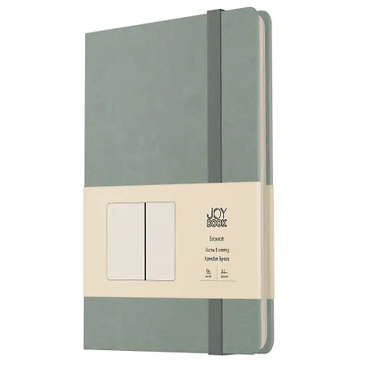 Книга для записей А4- 96л кл. "Joy Book. Мятное мороженое" иск.кожа, тонир.блок, скругл.углы, ляссе, резинка - фото 1