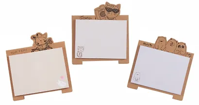 Блок бумаги самоклеящийся 50 листов, "Animals" домик, в ассортименте - фото 1