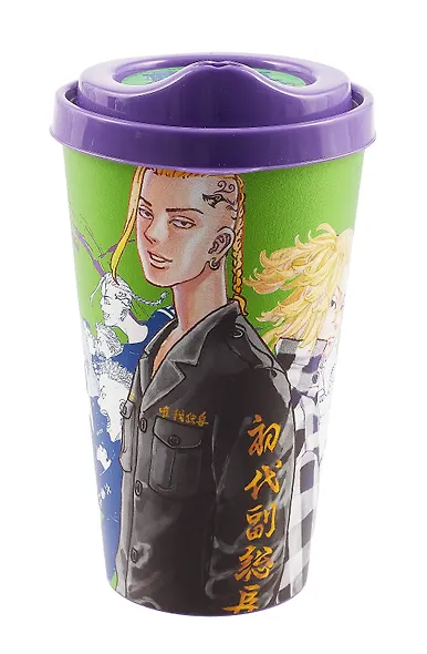 Стакан с крышкой Токийские мстители. Майки и Дракэн (пластик) (550 мл) - фото 1