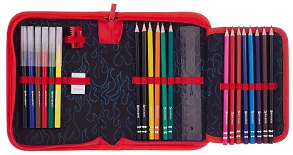 Пенал 1 отделение "Foggy car" с наполнением, 21*14см, 24 предмета - фото 4