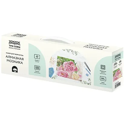 Алмазная мозаика Три Совы "Розовые пионы", 30 х 40 см, холст - фото 2