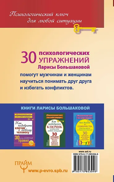 Как подобрать ключик к мужчине или к женщине. 30 универсальных приемов от мастера общения - фото 2